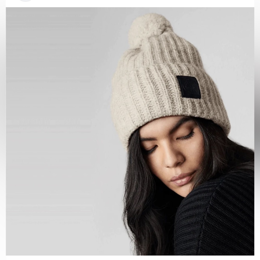 Canada Goose Cream Knit Beanie
